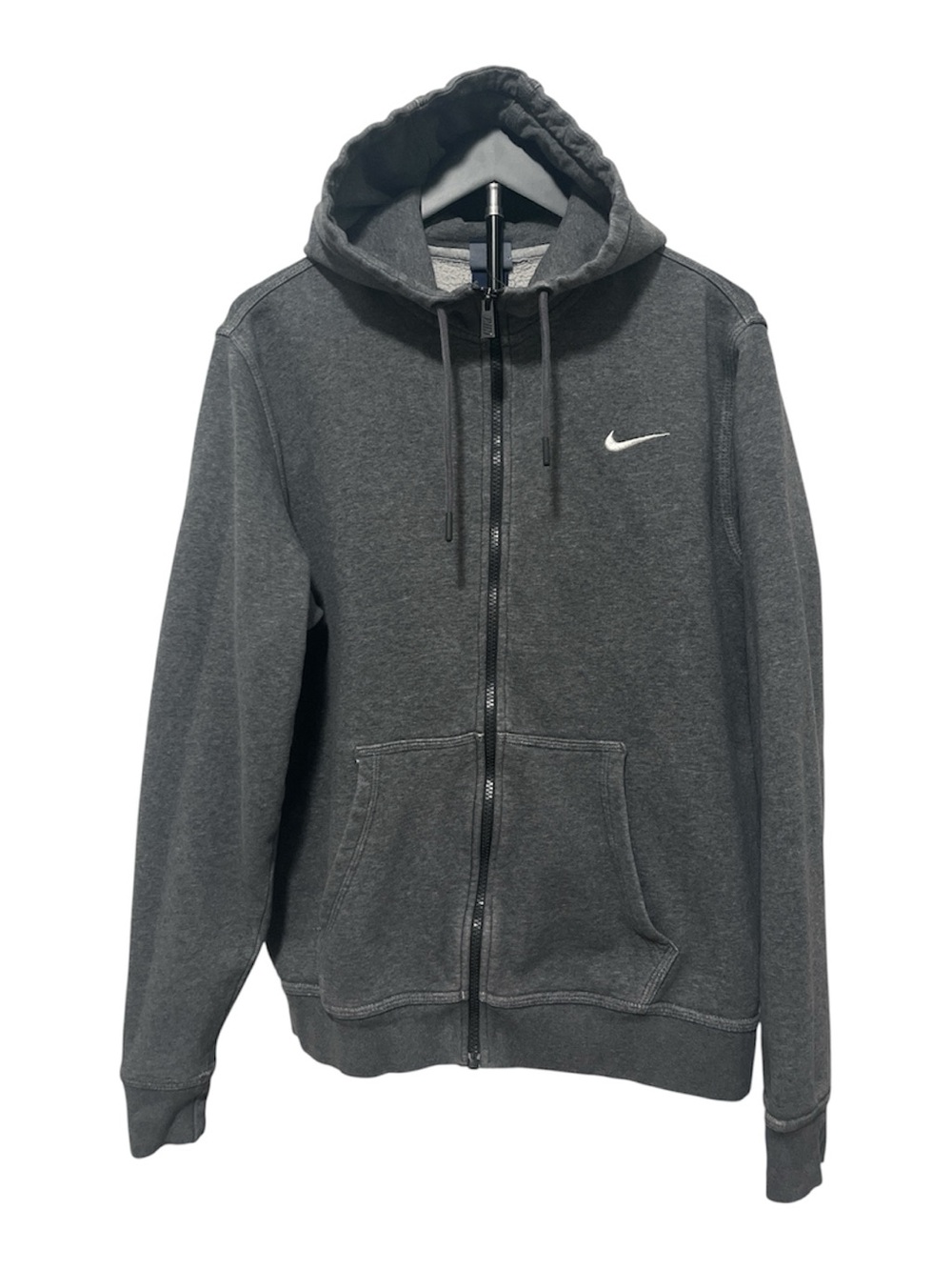 Nike Club Full-Zip Fleece Hoodie with White Swoosh
